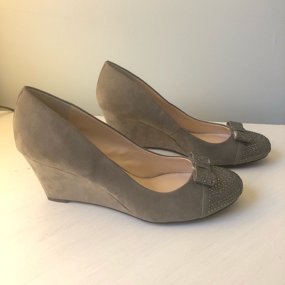 Jessica Simpson Shoes - JESSICA SIMPSON Grey Bow Detail Wedges NEW!